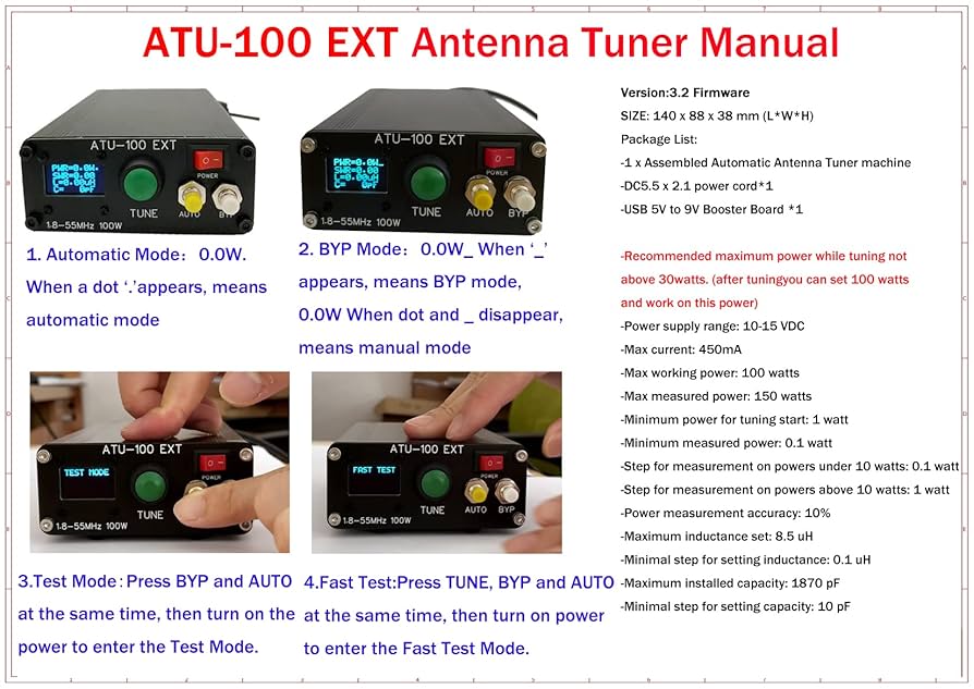 新品 オートアンテナチューナー ATU-100 最新バージョンV3.2 NEW ATU-100オートアンテナチューナー 1.8～30Mhz | HAMCITY